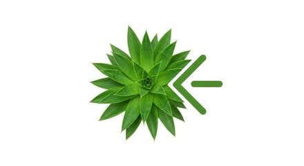 Obraz premium Green Plant Growth and Development - Symbolizing growth, nature, progress, development, and the environment. A vibrant green succulent plant on a white background, signifying natural progress