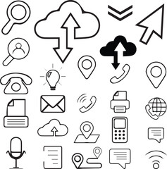 communication icons set