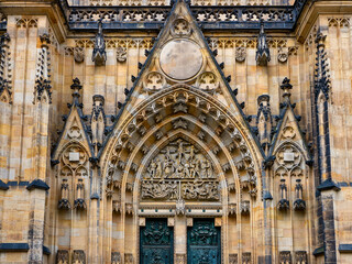 Gothic Saint Vitus Cathedral in Prague Castle.