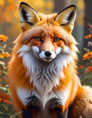 Naklejka premium Fox portrait in autumn