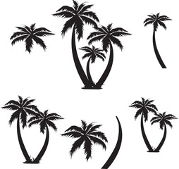 set of palm trees