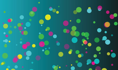 Teal Background Colorful Bokeh Circles Abstract Pattern 1