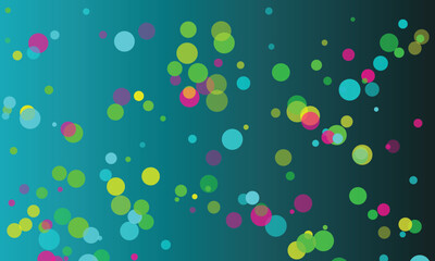 Teal Background Colorful Bokeh Circles Abstract Pattern