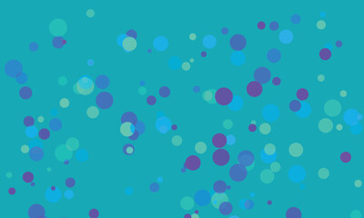 Teal Background with Scattered Blue Purple Green Circles