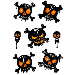 set of halloween skulls