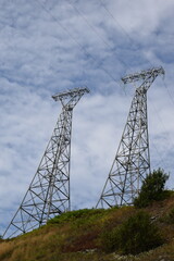 two transmission towers 