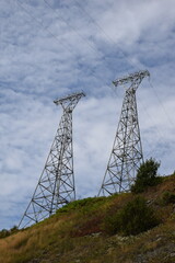 two transmission towers 