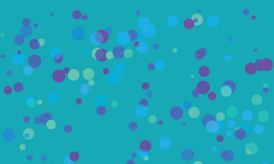Teal Background with Scattered Translucent Circles Blue Purple Green
