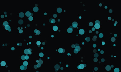 Teal Blue Bokeh Circles on Background dark