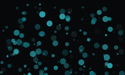 Teal Dark Blue Bokeh Circles on Background vector