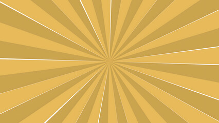 Warm golden sunburst pattern retro comic book style radial lines graphic design
