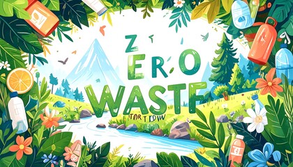 Environmental poster with zero waste theme