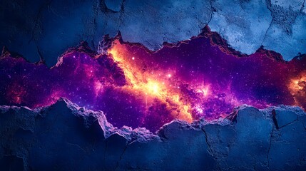 Purple cosmic clouds with glowing magical stars