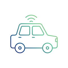 Autonomous Vehicle icon with white background vector stock illustration