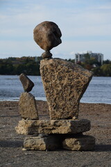 balanced stone sculpture 