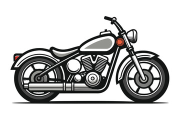 Fototapeta premium Black and White Cruiser Motorcycle with Red Taillight