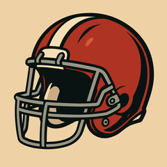 Fototapeta premium Football helmet, bold design, protective gear, on a light background