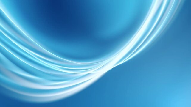 Abstract Blue Wave: A captivating swirl of flowing, bright blue lines dances across a gradient canvas, creating an image of serene motion and dynamic elegance.