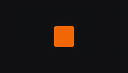 Minimalistic orange square design with dark black frame. It attracts attention with its orange color and black border. Geometric element vector. Generative AI