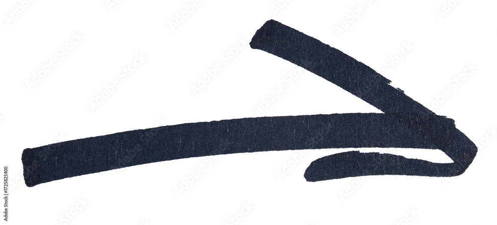 Poster hand drawn black arrow sketch with marker brush stroke, abstract ink pointer symbol for direction, b