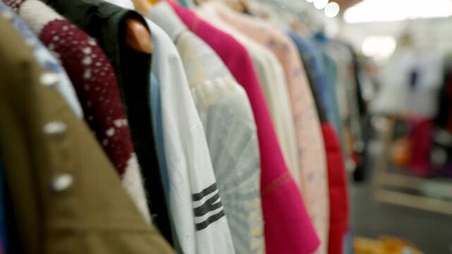 A diverse selection of stylish and fashionable clothing arranged beautifully on hangers