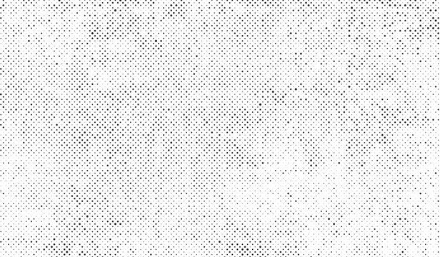Grunge halftone gradient. Distressed vanishing grit noise background. Retro pixelated bitmap backdrop texture. Black and white sand wallpaper. Vector textured gritty surface. Anime manga comic overlay