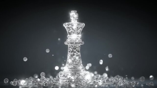 Digital chess king abstract