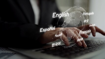 Global communication with multiple languages, digital translation tools, multilingual technology, cross-cultural communication, and virtual language learning environments. Muxer