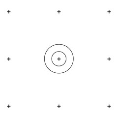 Film tracking markers with concentric circle isolated on transparent background