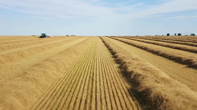 Side view of a hayfield illustrating the contrast between loose and tight windrow patterns for optimal moisture evaporation