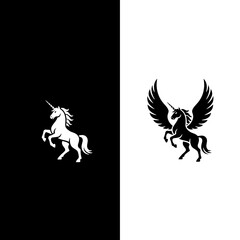 Black and white vector silhouette illustration of an eagle with wings and the Russian flag flying high, a majestic symbol of the animal in nature