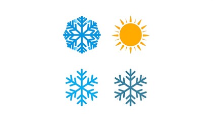 Four simple winter and summer icons