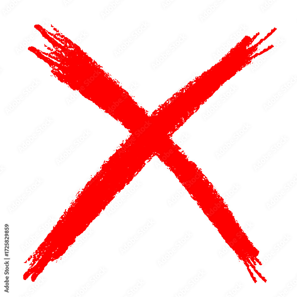 Poster red scribble doodle cross x shape cut out design element