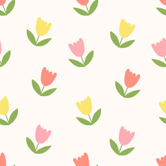 Cute Colorful Tulip Pattern