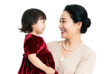 Loving Grandmother Holding Granddaughter, Happy Family Moment