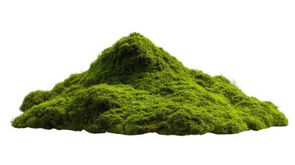 Isolated Mossy Hillock against a Clean, Transparent Space for Creative Integration