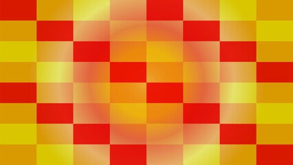 Warm Checkered Gradient Background - Red and Yellow Squares with Central Glow