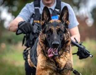 German Shepherd in training