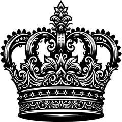 Royal Crown Ornament: This digitally rendered royal crown, steeped in rich detail, symbolizes royalty and authority, evoking a sense of prestige and heritage.