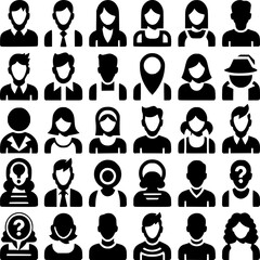 Obraz premium Iconic Avatar Collection: A curated assortment of diverse and stylized avatars, offering a versatile selection for digital representation and profile customization.