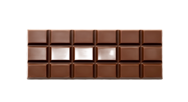 A milk chocolate bar with squares replaced by a shiny USB flash drive, a concept for digital data and sweet information storage isolated on a white background