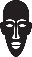 African mask silhouette vector illustration isolated on white background for cultural and artistic design use