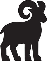 Aries ram silhouette vector illustration isolated on white background for zodiac and astrology design use