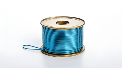 Tin spool on white background.
