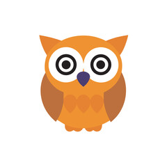 Cartoon owl with big eyes, a lovely illustration