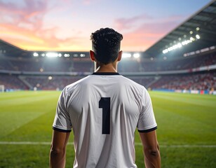 Athlete at the stadium ready for the match
