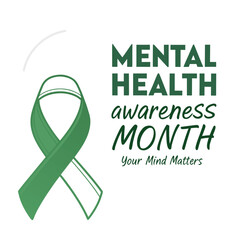 White heart with green ribbon vector design