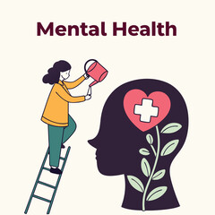 Illustration symbolizing mental health care and support