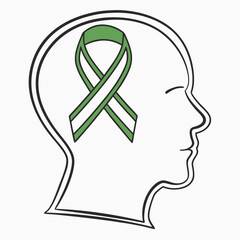 Stylized human profile chart with color elements