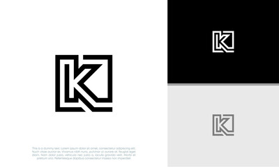 Initials K logo design. Initial Letter Logo. Innovative high tech logo template.